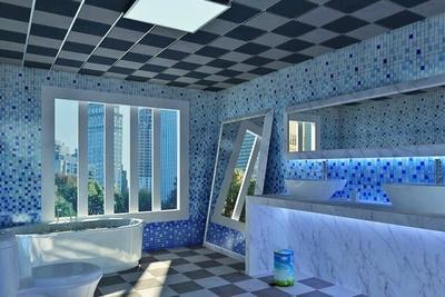 蓝色铝扣板图-蓝色铝扣板厨房效果图-蓝灰色铝扣板图片