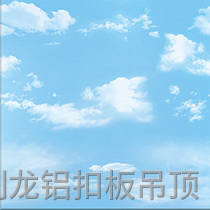 彩涂暗架铝扣板-蓝天白云