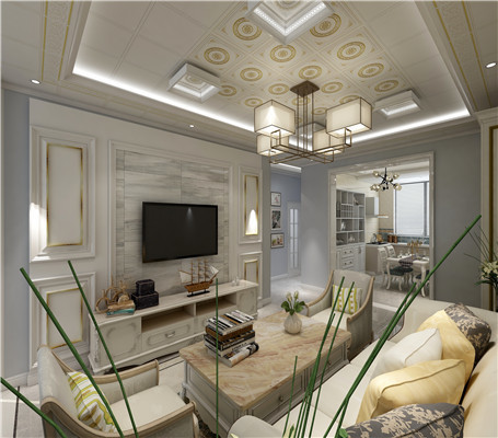 简欧铝扣板吊顶效果图