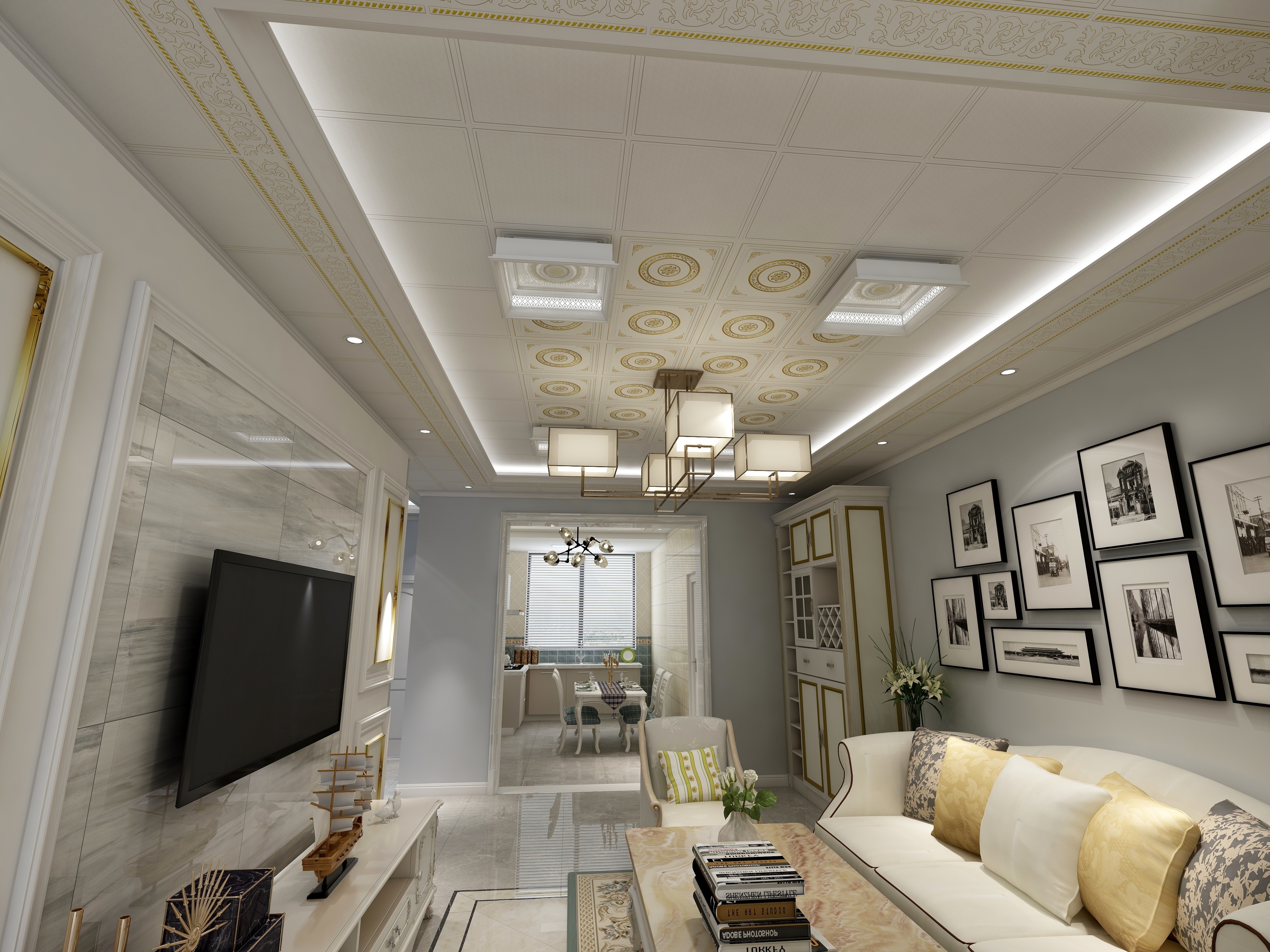 彩涂暗架铝扣板